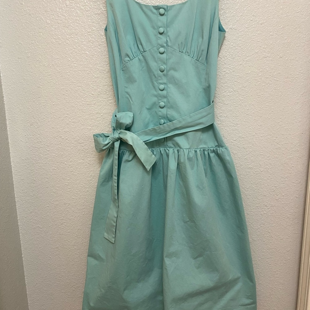 ANTONIO MELANI Soft Blue Tiered MIDI Dress